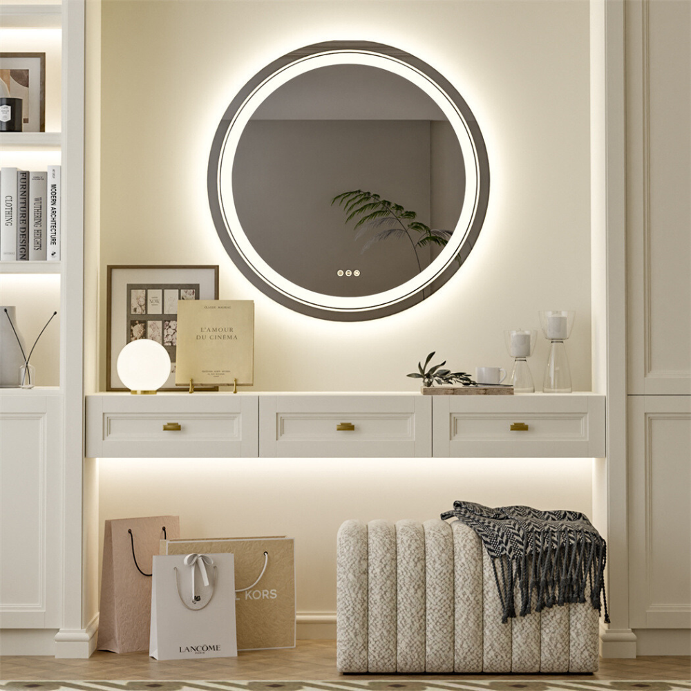 Waterproof Round Design Smart Led Bathroom Mirror