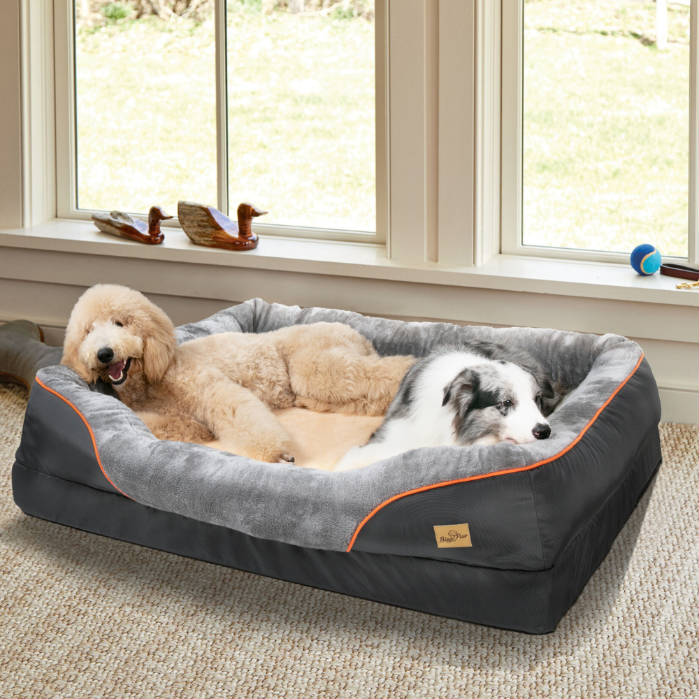 Removable And Washable Waterproof Large Dog Bed With Anti Allergy Fleece Cover