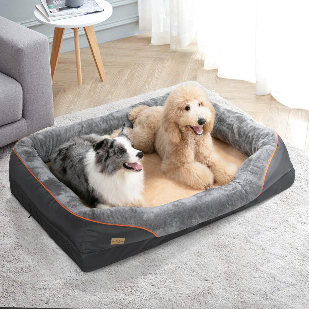 Removable And Washable Waterproof Large Dog Bed With Anti Allergy Fleece Cover