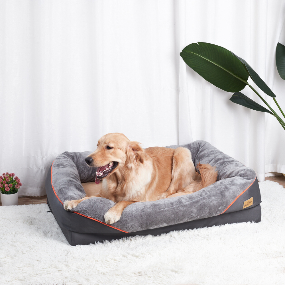 Removable And Washable Waterproof Large Dog Bed With Anti Allergy Fleece Cover