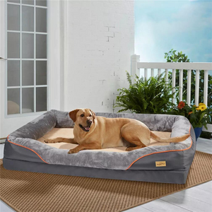 Removable And Washable Waterproof Large Dog Bed With Anti Allergy Fleece Cover