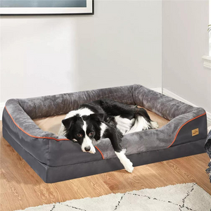 Removable And Washable Waterproof Large Dog Bed With Anti Allergy Fleece Cover