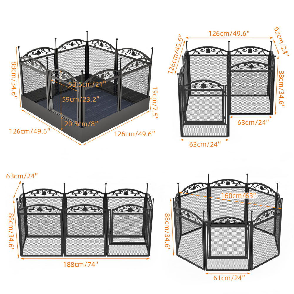 8 Panel Diy Heavy Duty Dog Playpen With Waterproof Pad