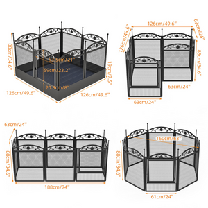 8 Panel Diy Heavy Duty Dog Playpen With Waterproof Pad