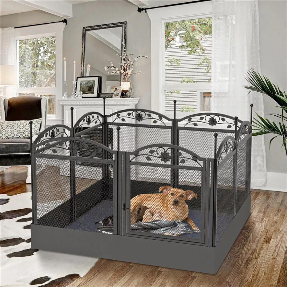 8 Panel Diy Heavy Duty Dog Playpen With Waterproof Pad