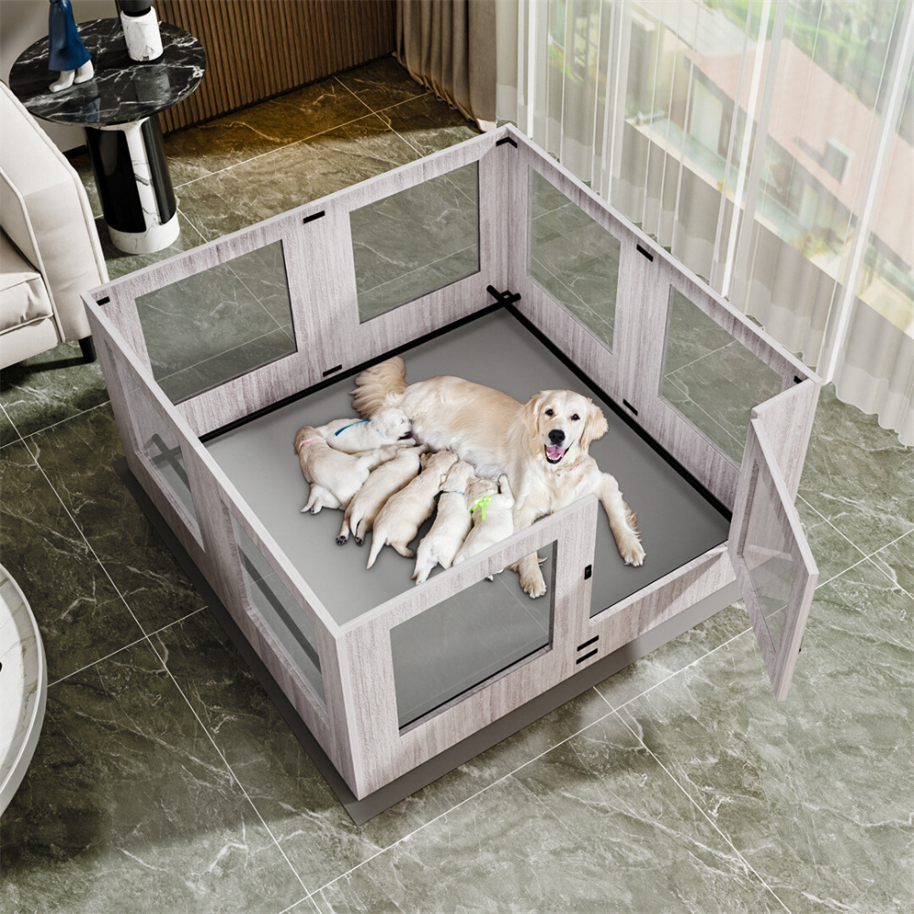 Premium Pet Whelping Box With Waterproof Fertility Pad