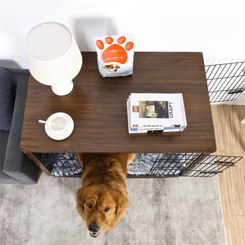 Stylish High End Wooden Dog Crate Table Kennel