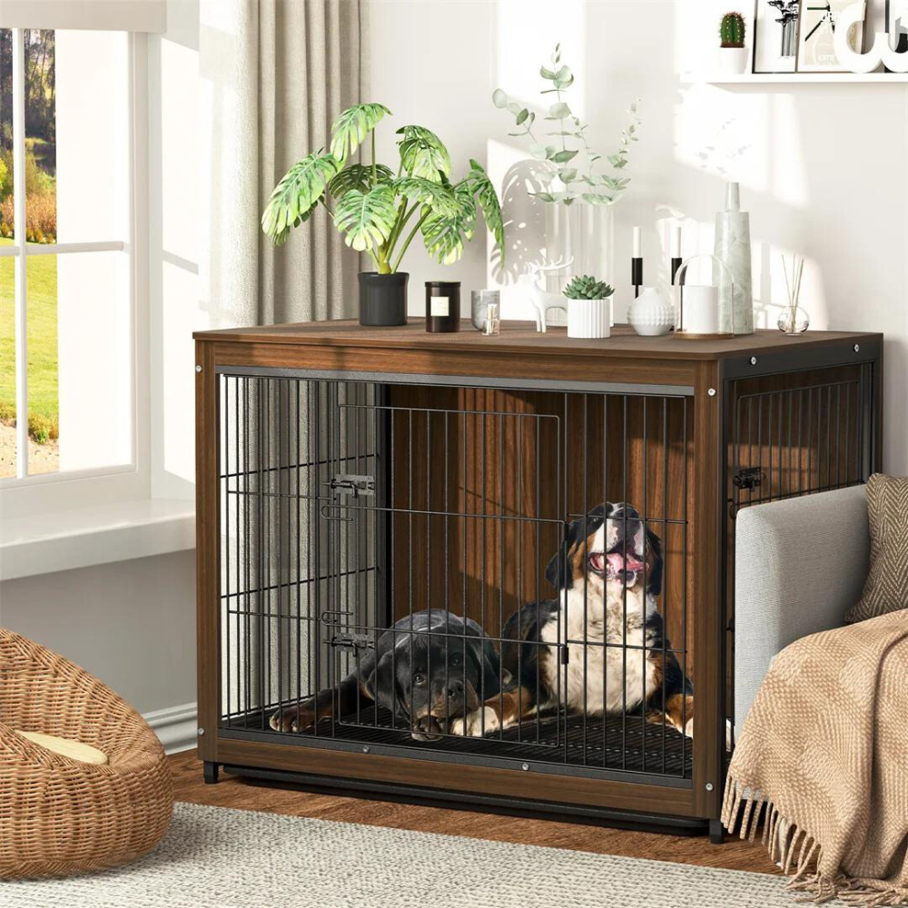 Stylish High End Wooden Dog Crate Table Kennel