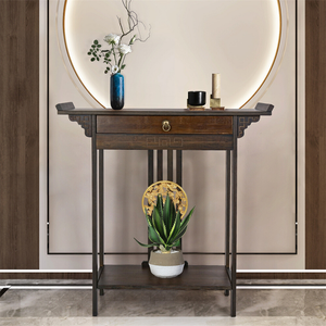 Vintage Wood Console Table With Drawer For Entryway Or Living Room