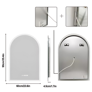 Chic Backlit Bathroom Vanity Mirror With Time And Temperature Display