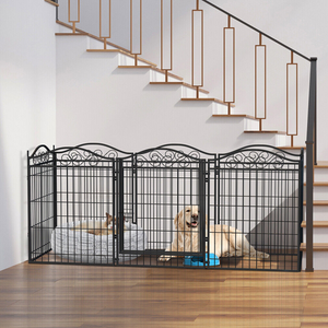 Foldable 8 Panels Pet Fence Heavy Duty Metal Dog Playpen