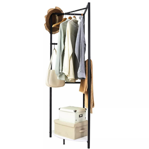 Corner Garment Rack Clothes Rail Wall Hanging Shelf