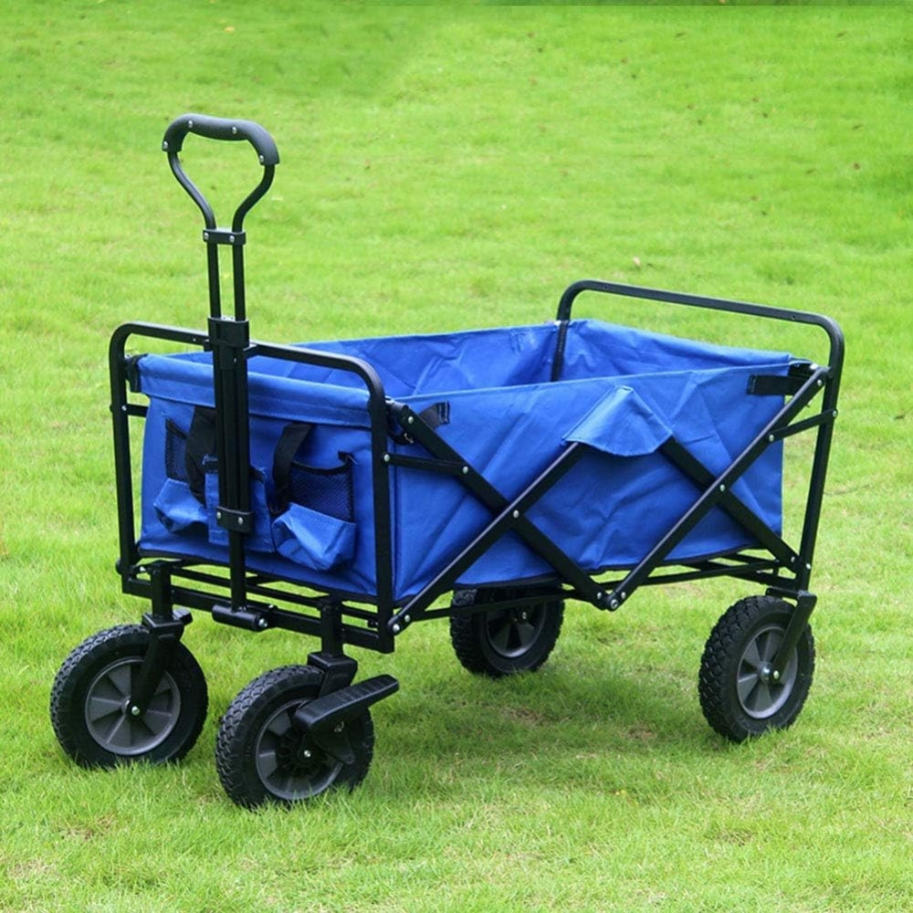 Folding Wagon Cart With Adjustable Handle Bar And Removable Canopy