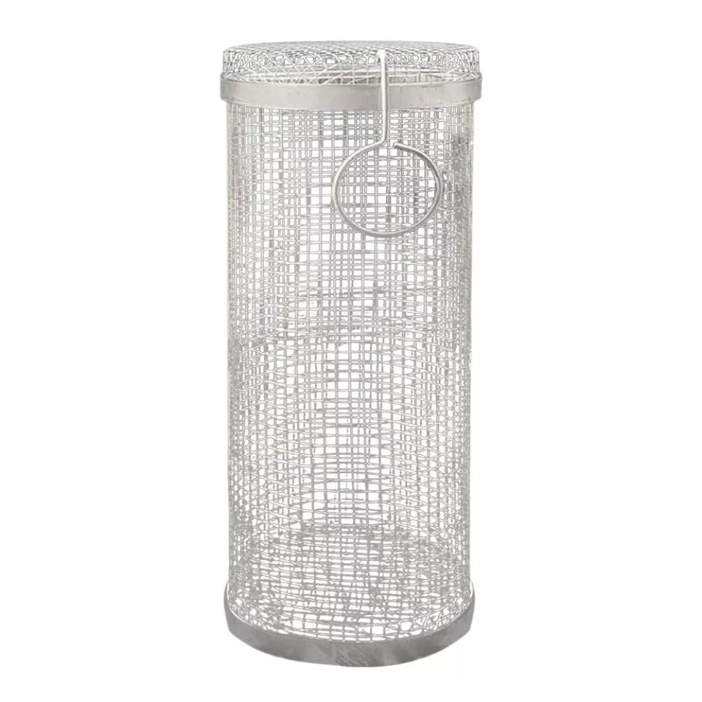 Wire Mesh Cylinder Grill Basket Portable Round Outdoor Camping Barbecue Rack