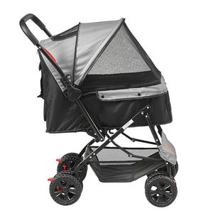 Premium Rotating Pet Stroller For Easy Travel With Brakes Pad And Cup Holder