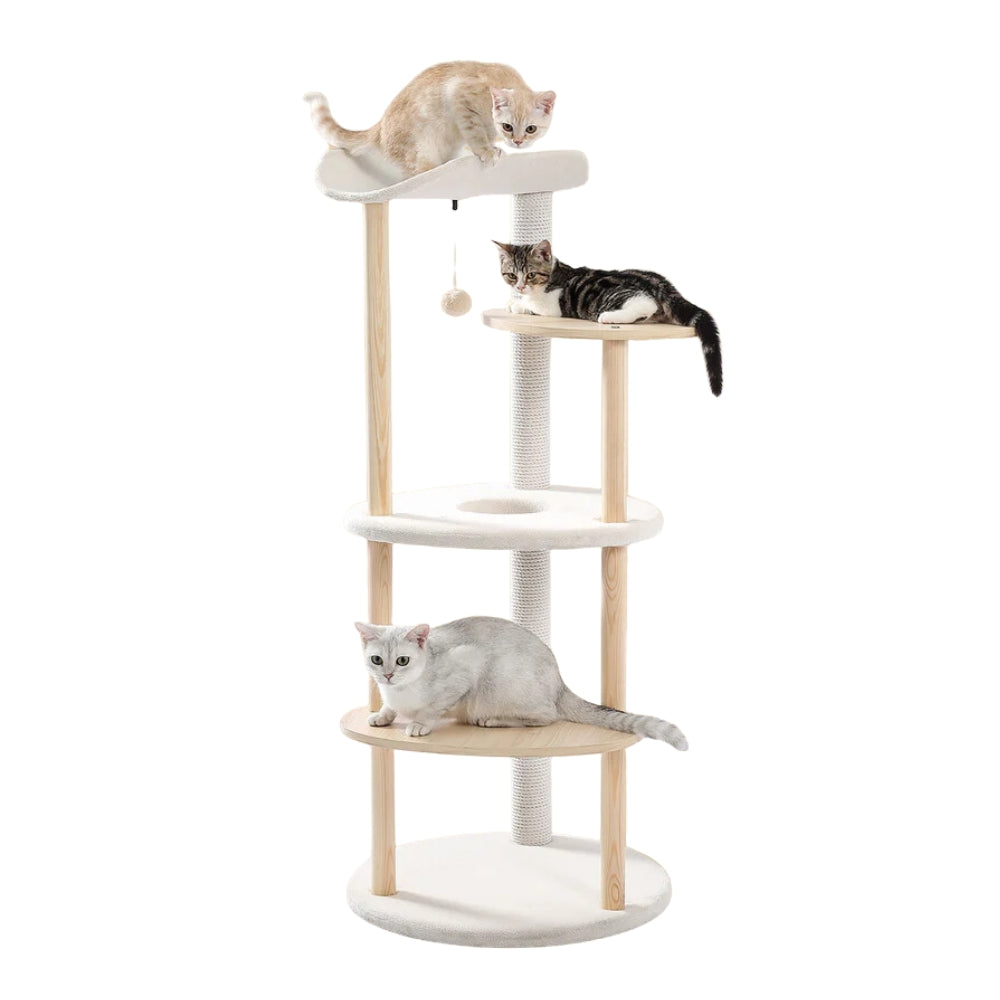 Cat Tree House Plush Condo Scratching Posts For Kitten Climbing Toy Activity