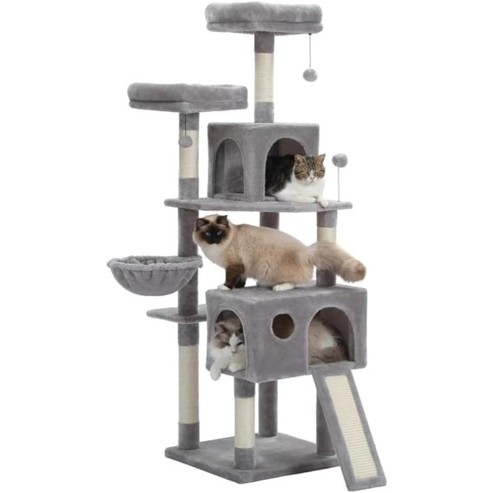 Cat Tree House Plush Condo Scratching Posts For Kitten Climbing Toy Activity