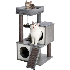 Cat Tree House Tower Condo Wood Scratching Sisal Covered