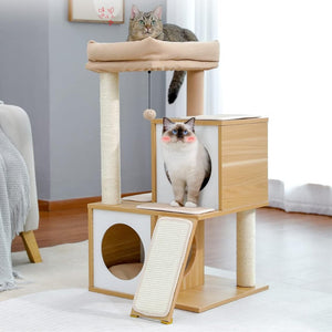 Cat Tree House With Scratching Board