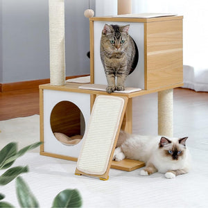 Cat Tree House With Scratching Board