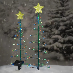 Festive Solar Christmas Tree Lights For Outdoor Garden Scene