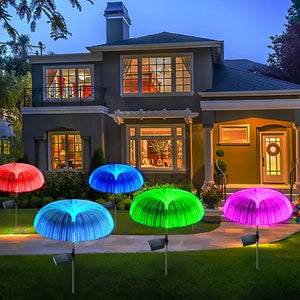 7 Color Solar Jellyfish Lights For Outdoor Walkways And Gardens