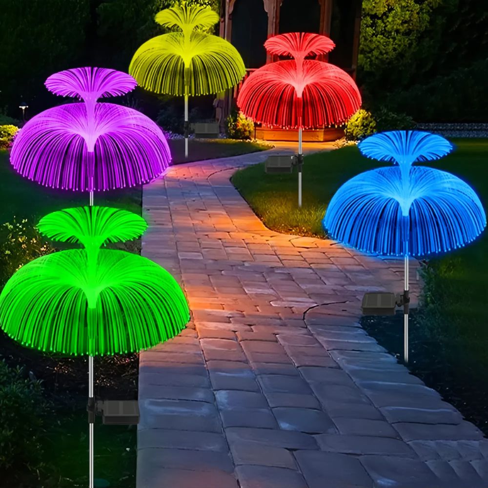 7 Color Solar Jellyfish Lights For Outdoor Walkways And Gardens