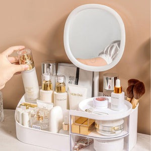 Large Capacity Cosmetic Storage Box With Clear Drawer Multi Functional Makeup Organizer