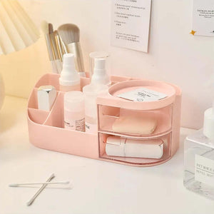 Large Capacity Cosmetic Storage Box With Clear Drawer Multi Functional Makeup Organizer