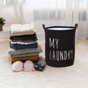 Foldable Drawstring Laundry Basket Large Capacity Waterproof Clothes Storage For Home Bathroom Organizer