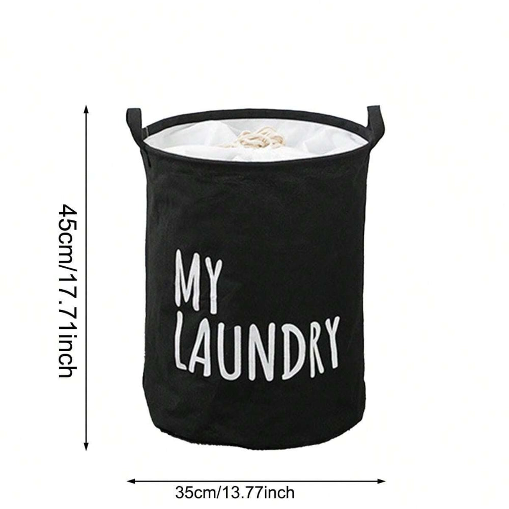 Foldable Drawstring Laundry Basket Large Capacity Waterproof Clothes Storage For Home Bathroom Organizer