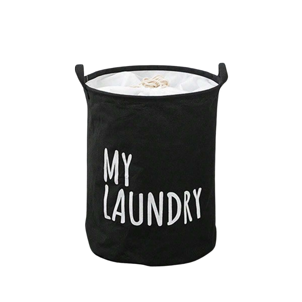 Foldable Drawstring Laundry Basket Large Capacity Waterproof Clothes Storage For Home Bathroom Organizer