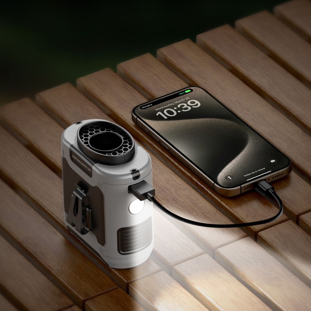 20000Mah Outdoor Waist Fan And Power Bank Convenient Portable Neck