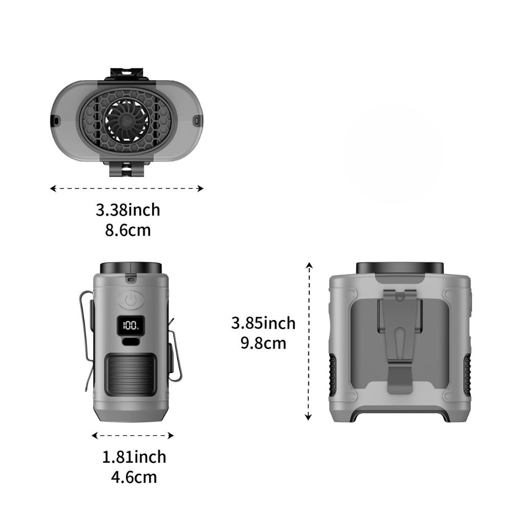 20000Mah Outdoor Waist Fan And Power Bank Convenient Portable Neck