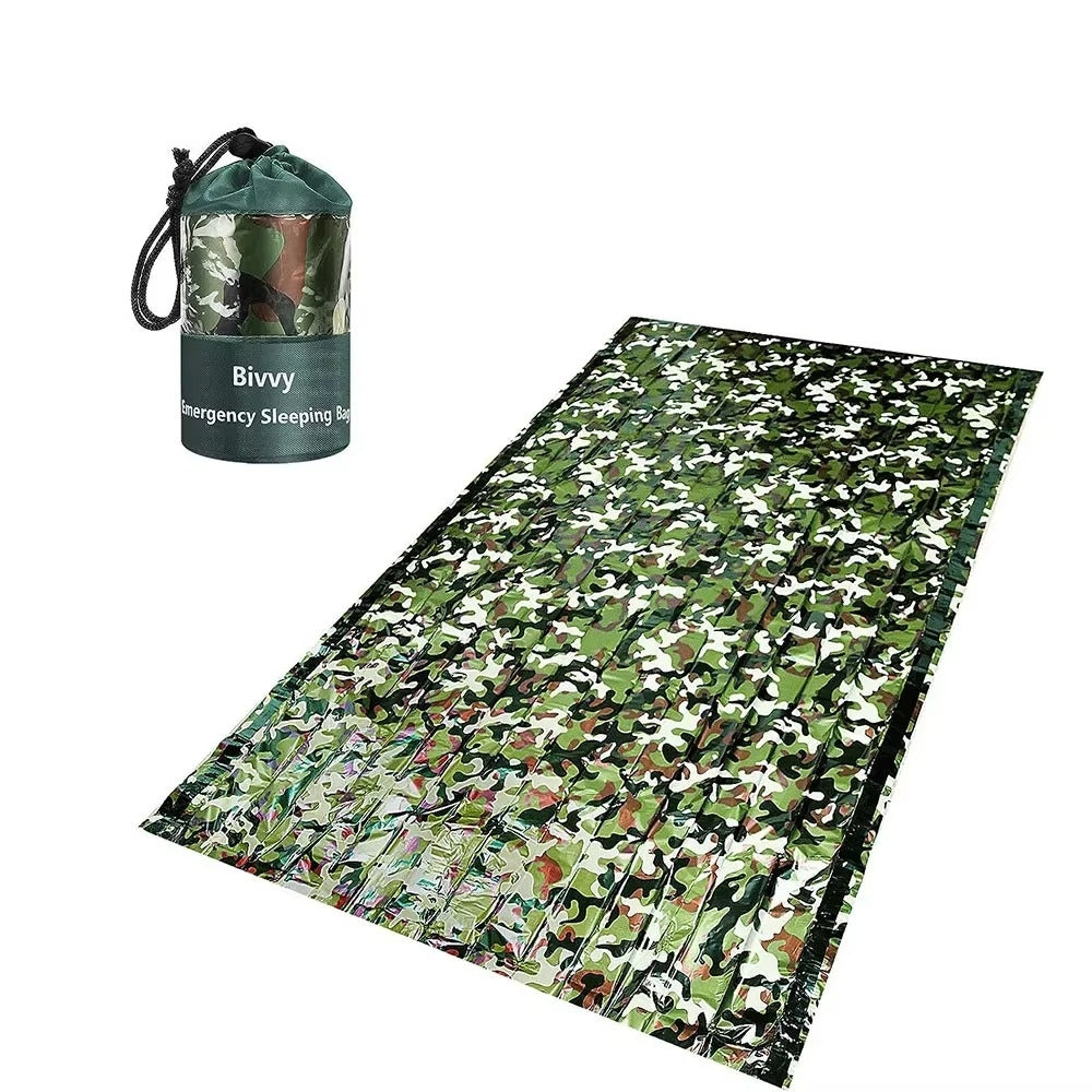 Camouflage Waterproof Emergency Sleeping Bag For Outdoor Camping And Survival