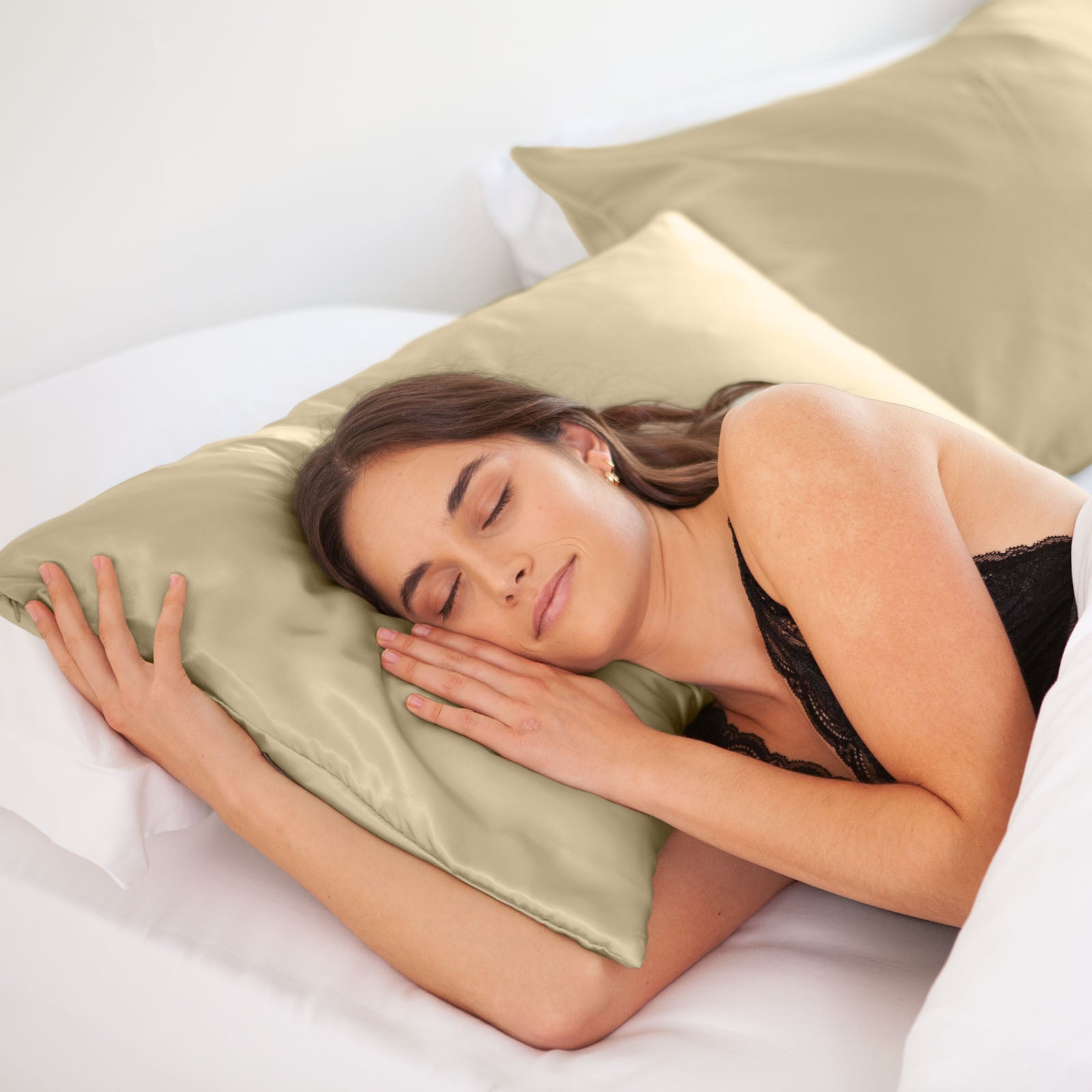 Mulberry Silk Pillow Case Twin Pack Size: 51X76cm Champagne
