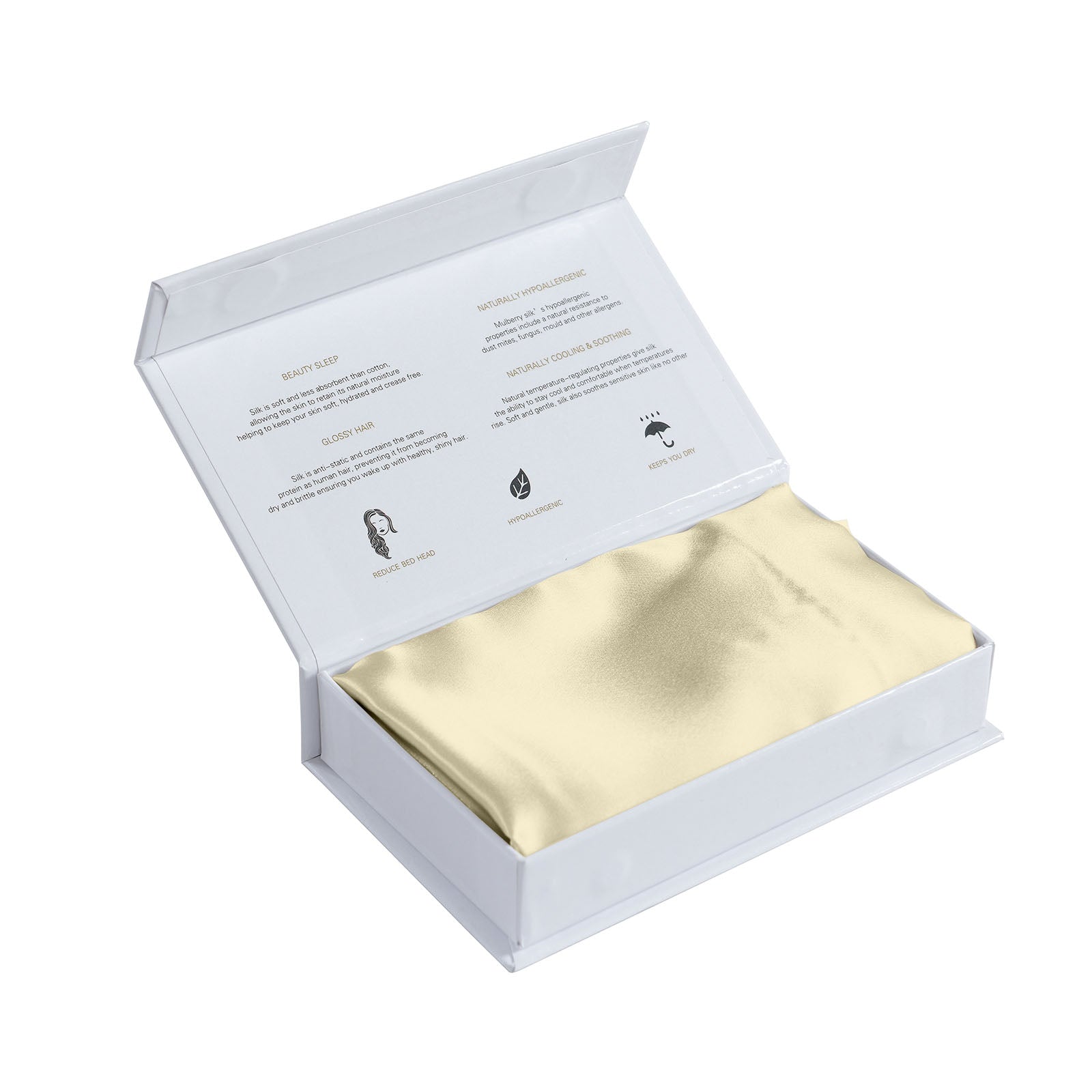 Mulberry Silk Pillow Case Twin Pack Size: 51X76cm Champagne