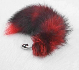 Fox Faux Fur Tail Metal Anal Stainless Steel Butt Plug Bdsm