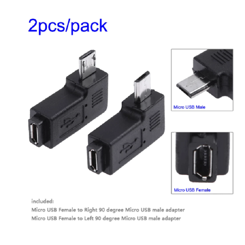 Micro Adapter Usb 90 Degree Female To Male Connector Leftright Angle