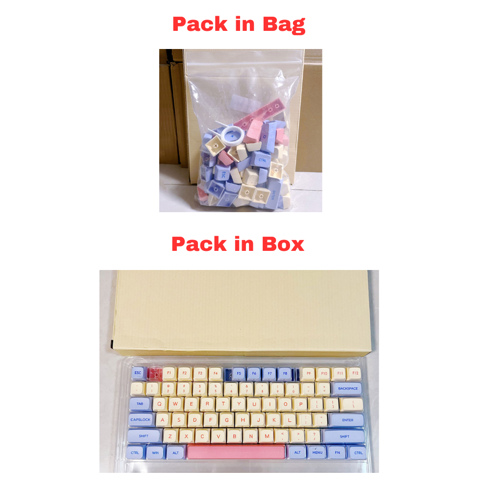 Keycap Keyboard White 132 Keys Pbt Dye Sublimation Switch Fit Pack In Bag