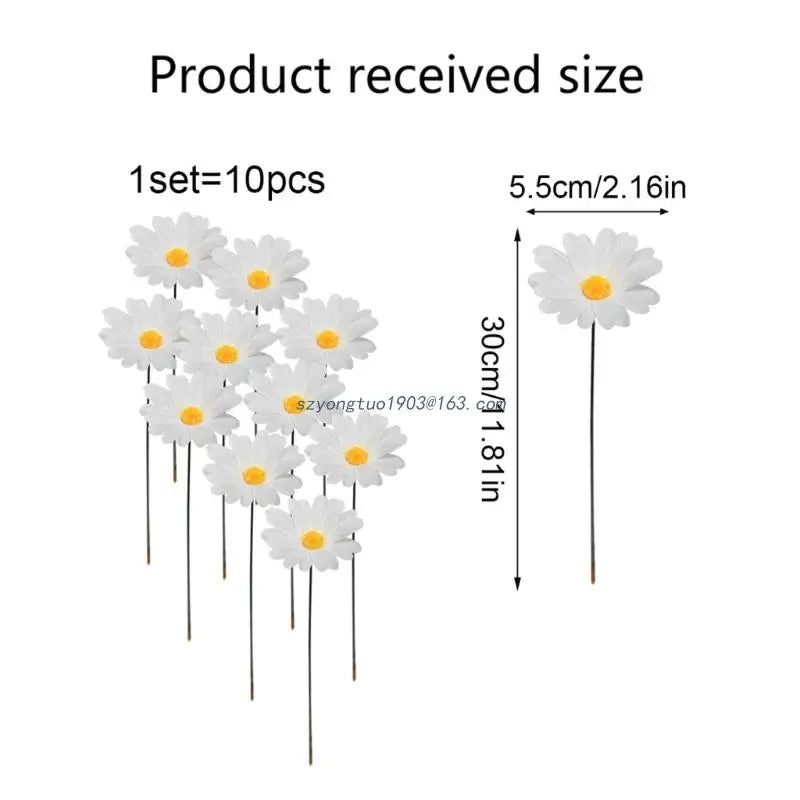 20 Pieces Daisy Flower Garden Stakes Decoration For Indoor And Outdoor Use