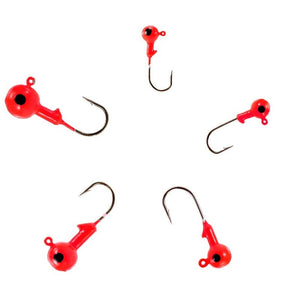 20Pcs Jig Head Fishing Hooks Barbed Fishhooks 3.5G 7G 10G 14G Orange