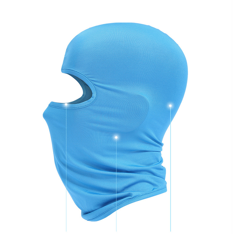 2 Pcs Lycra Fabrics Ski Face Mask Motorcycle Cycling Bike Skateboard Balaclava Sky Blueaverage Size