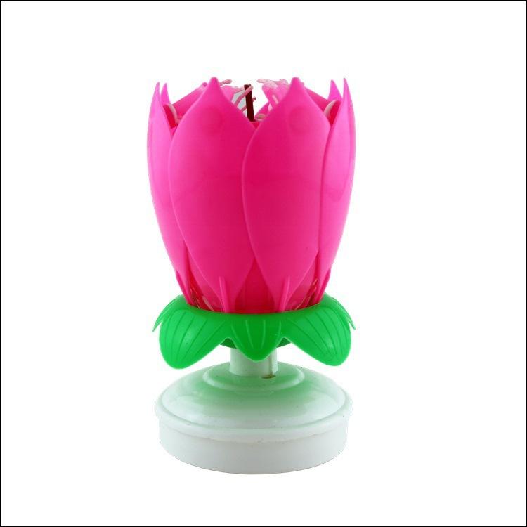 Lotus Flower Candle Cake Decorating Supplies Happy Birthday Gift