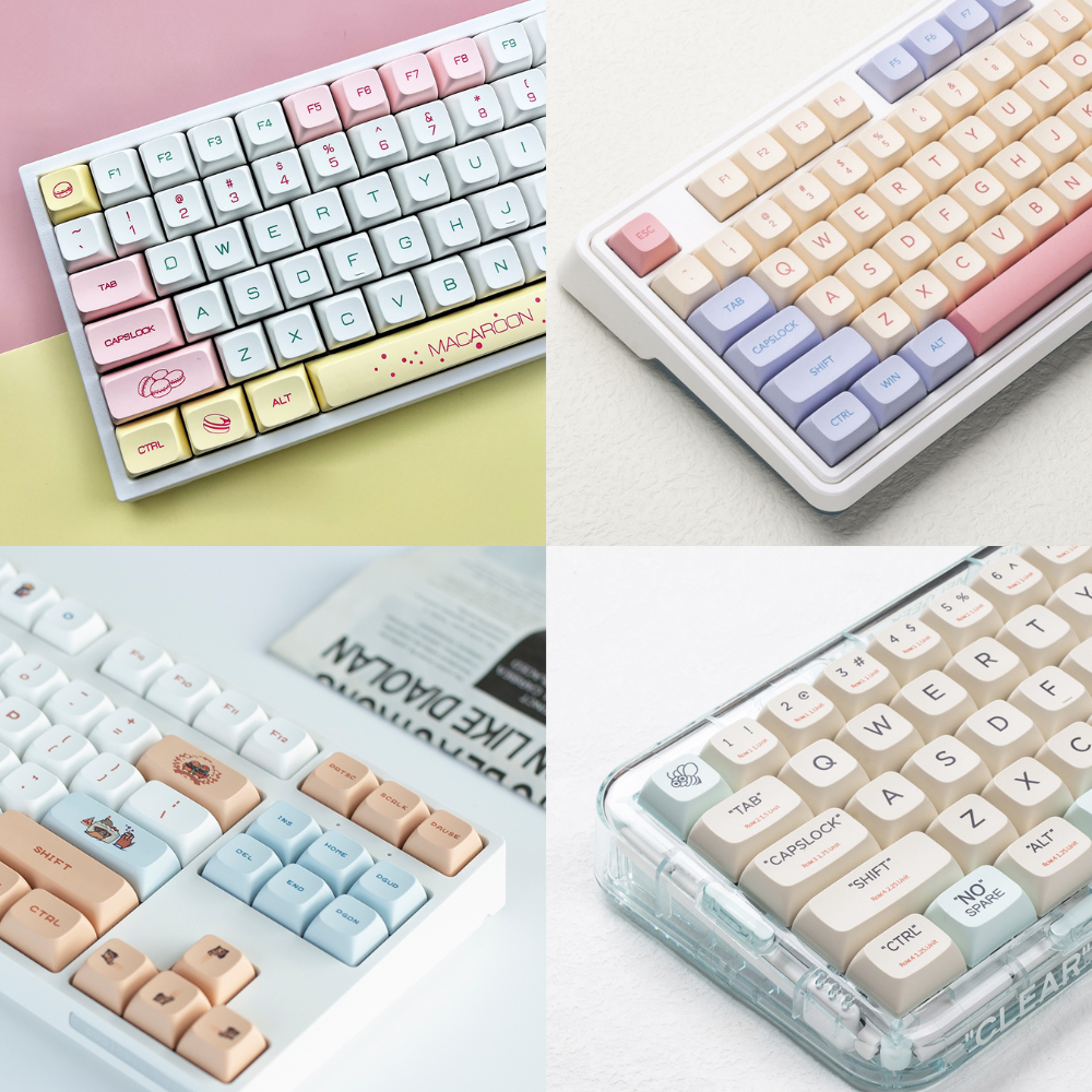 Keycap Keyboard White 132 Keys Pbt Dye Sublimation Switch Fit Pack In Bag