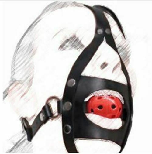 Ball Gag Head Harness Mask Muzzle Blindfold Bondage Kink Bdsm Fetish Restraints