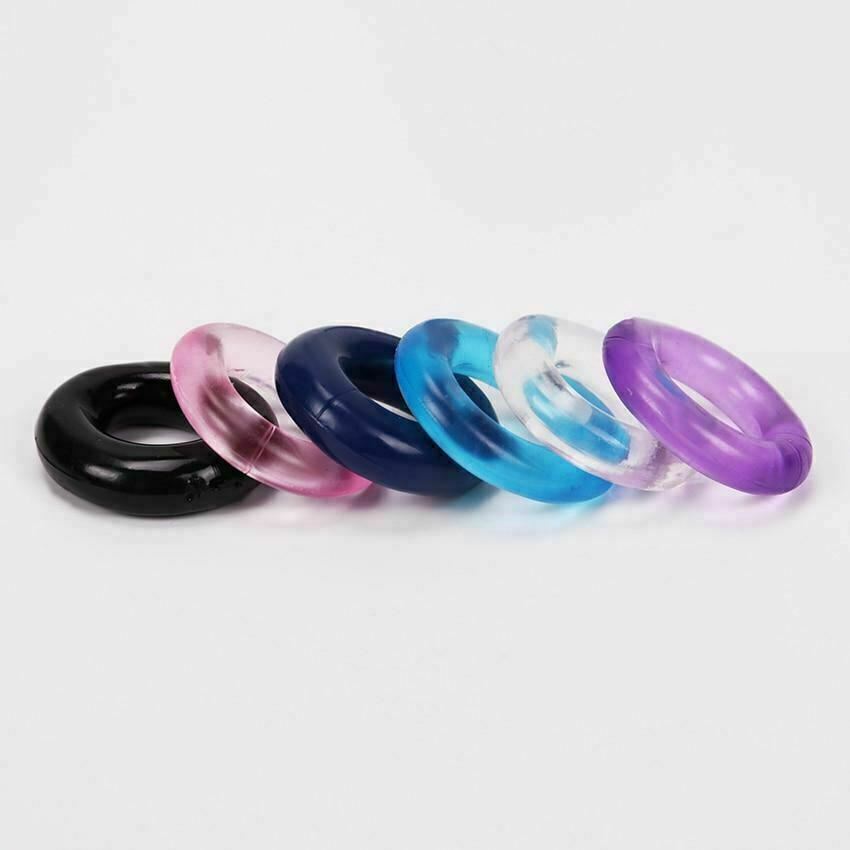 6Pcs Set Stretchy Silicone Cock Delay Ejaculation Penis Rings Men