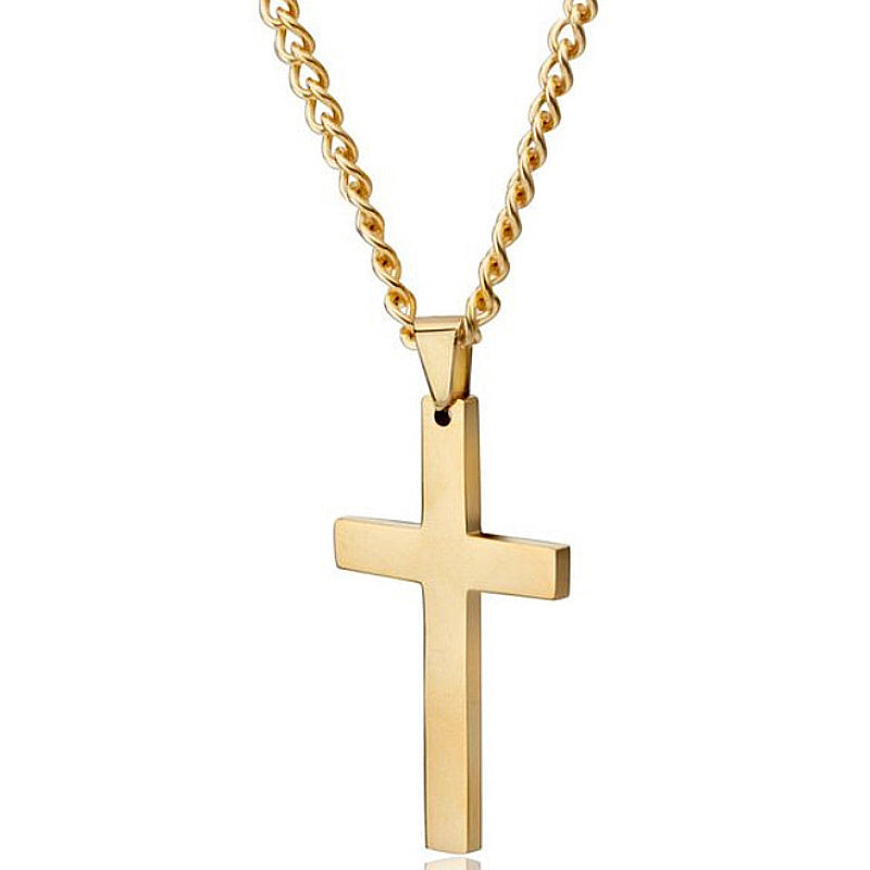 Veile Studios Classic Cross Necklace Men's Pendant Fashion Stainless Steel Jewelry Accessories