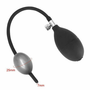 Inflatable Penis Plug Black Silicone Urethral Sound Catheter Dilator Men