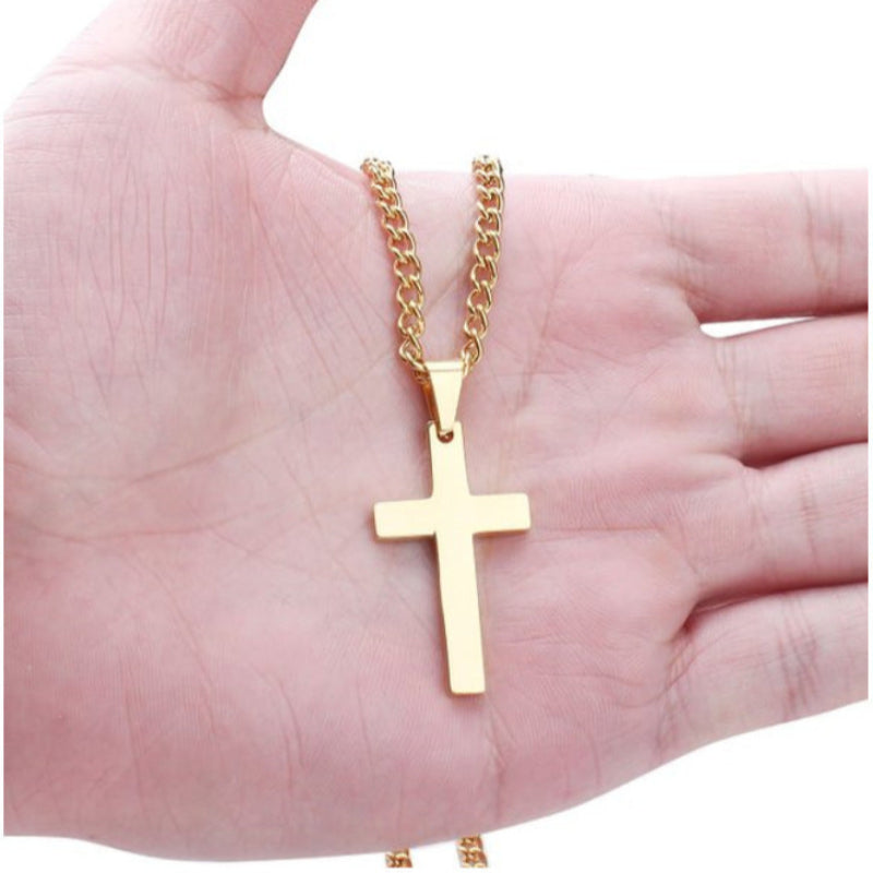 Veile Studios Classic Cross Necklace Men's Pendant Fashion Stainless Steel Jewelry Accessories